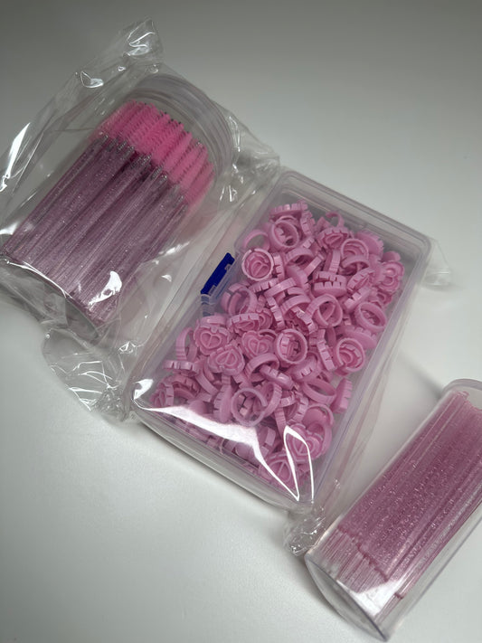 Blinksbybarbie disposables, micro swabs, glue ring & spollies￼￼￼